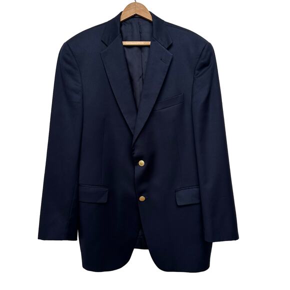 Hart Schaffner Marx Gold Trumpeter Blazer - Size 42R Navy Blue - Made in the USA - Picture 1 of 11